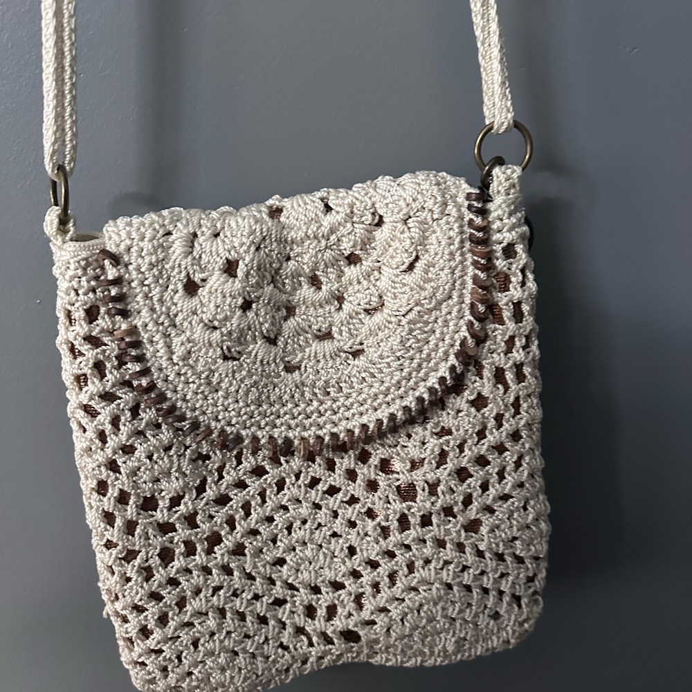 The Sak Cream Crochet Crossbody Bag